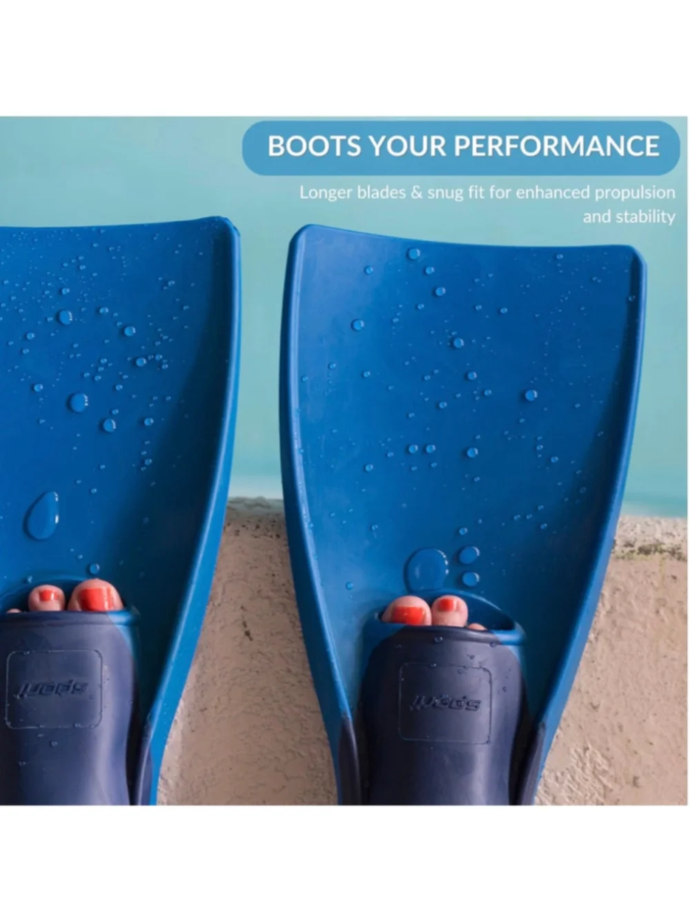 NEW Sporti Unisex Kids Long Floating Swim Fins Pool Lap Swimming Youth 13-1